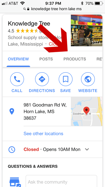 Google-My-Business-Product-Tab-in-Mobile-View