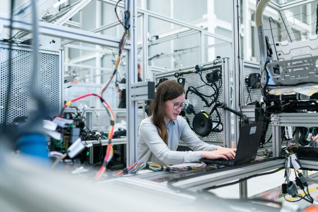 woman using a laptop