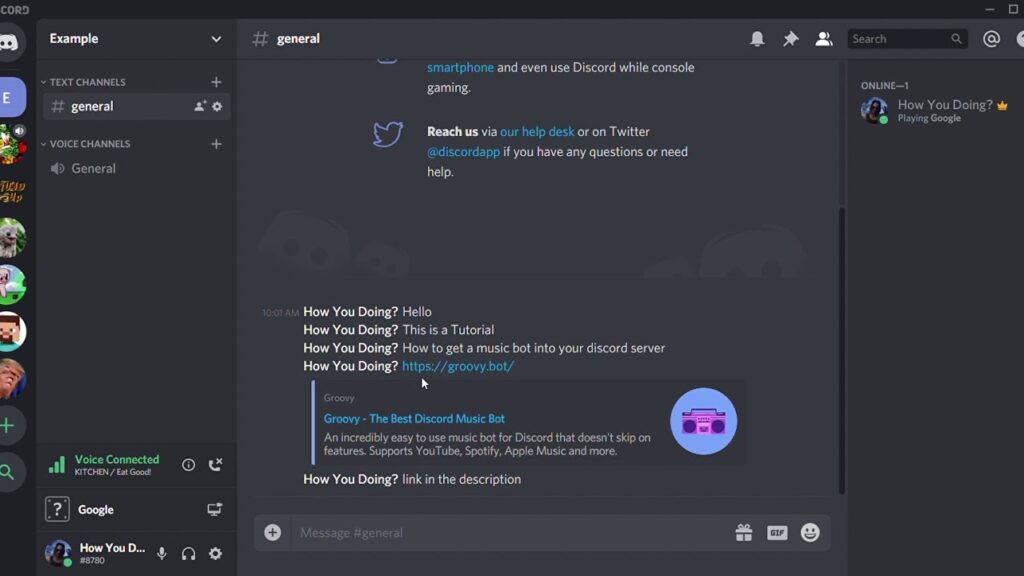 Groovy bot discord добавить